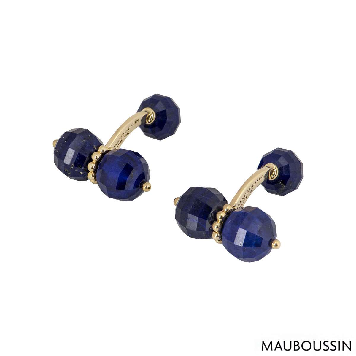 Mauboussin Yellow Gold Lapis Lazuli Cufflinks